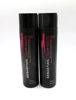 Lot/2 Sebastian Color Ignite Single Tone Hair Shampoo ~ 8.4 oz / 250 ml x 2 ~ - Image 1 of 2