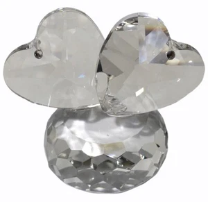 Estatuilla italiana Carlucci cristal cristal cristal 24% doble corazón hecha en Italia - Imagen 1 de 8