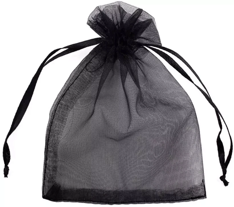 Bolsas de organza transparentes 100 piezas 12X16 pulgadas X bolsas grandes con cordón de organza negras Foto 1 de 1