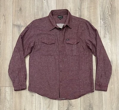 MATIX Men’s Button-Up Snap Long-Sleeve Shirt Large Maroon Skateboarding - Image 1 of 4