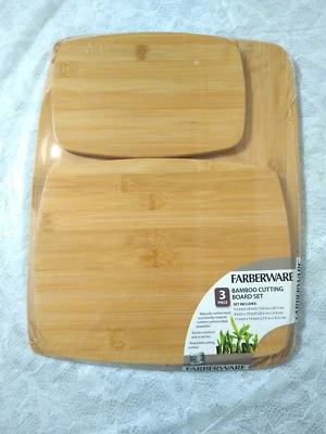 Nuevo Juego de 3 tablas de cortar de bambú Farberware de 14" x 11" a 8" x 5,5" Foto 1 de 4