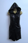 LADIES BLACK SEQUIN SPARKLY HOODED PLAYSUIT HOTPANTS SIZE 8 1st POSITION DANCE