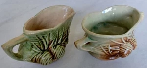Vintage 1940s McCoy Pine Cone Creamer & Sugar Bowl Ceramic Pottery - Picture 1 of 7
