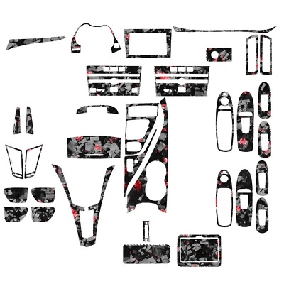 Kits de 40 piezas de fibra de carbono forjada roja tapicería interior completa para Infiniti Q50 Q60 14-20 Foto 1 de 3
