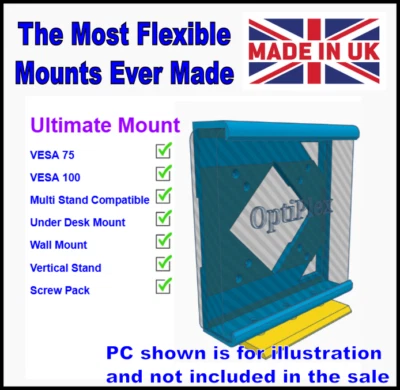 3DBEE Dell OptiPlex 3000 Tiny PC Ultimate Mounting System - Universal Mount