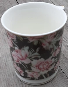 Taza GRACE TEAWARE GRIS ROSA FLORAL CHINTZ porcelana fina TANKARD adorno dorado - Imagen 1 de 10