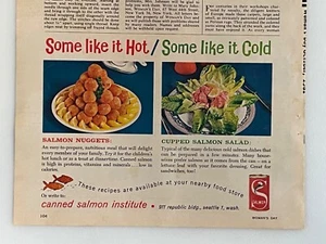 Vintage 1961 Canned Salmon Institute Print Ad Some Like It Hot Some Like It Cold - Picture 1 of 1