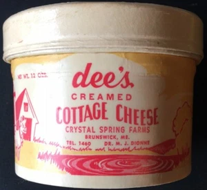 1960s Dee's Cottage Container Crystal Springs Farms, Brunswick, Maine "NOS" - Picture 1 of 3