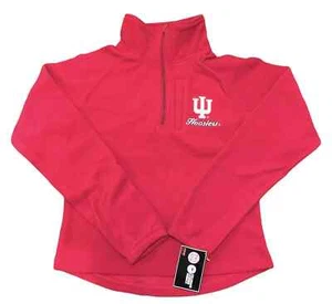 Indiana Hoosiers Genuine Stuff Rojo 1/4 Cremallera Polar Polar Chaqueta Mujer Mediana NUEVO - Imagen 1 de 2