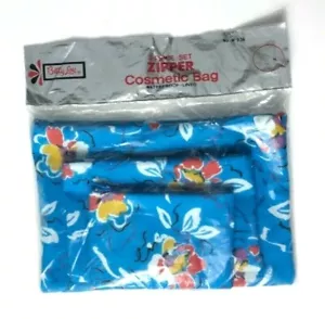 Juego de 3 bolsas de cosméticos vintage Betty Lou con cremallera forradas impermeables Siris - Imagen 1 de 4