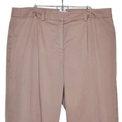 Pantalones holgados informales de pierna recta de algodón topo Doncaster para mujer, talla 10 Foto 1 de 4