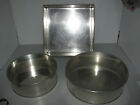 Vintage Square & 2 Round Cake Heavy Metal Tins Mixed Lot Good Condition As Shown