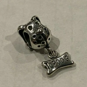 Adorable Puppy with Bone Charm for Bracelet - Picture 1 of 3