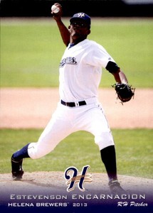 2013 Helena Brewers Grandstand #10 Estevenson Encarnacion United Kingdom UK Card