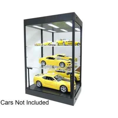 Car Display Case Acrylic LED Light 3 Tier Adjust Model Toy 1/18 Diecast Cabinet - Image 1 of 4