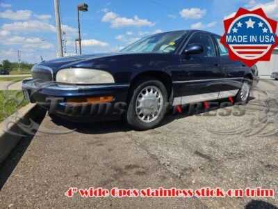 fit:1997-2005 Buick Park Avenue Body Side Molding Rocker Panel Trim 6Pc 4" Lower Foto 1 de 4