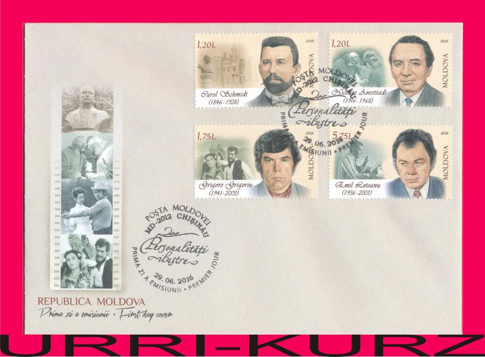 MOLDOVA 2016 Famous People Politician Surgeon Actor Film Direcror Sc913-916 FDC - Image 1 of 1