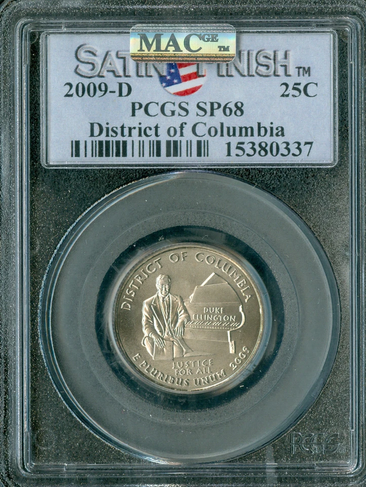 2009 D DISTRICT COLUMBIA FLAG QUARTER PCGS MS68 S.F. 2ND FINEST MAC SPOTLESS * - Image 1 of 2