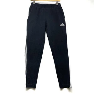 Adidas Tiro Essentials Pants Boys S 8-10 Black 2 Stripes Elastic Waist Athletic - Picture 1 of 16