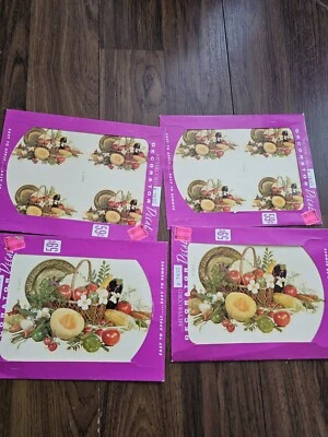 Calcomanías Meyercord coloridas frutas verduras cosecha cesta de colección años 50 4 hojas  Foto 1 de 4