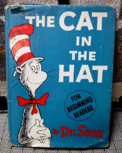 Vtg 1957 1st educational ed. THE CAT IN THE HAT by Dr. SEUSS crazy Kid's fantasy - Picture 1 of 11