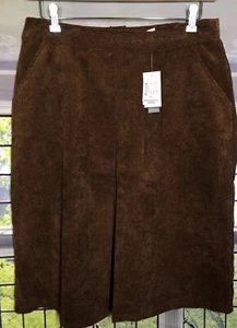 Christopher & Banks skirt 14P NWT Brown Corduroy MIDI High Waisted Skirt - Picture 1 of 9