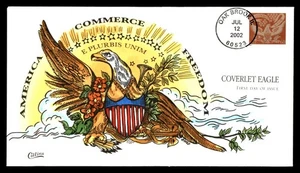 Mayfairstamps US FDC 2002 Collins Coverlet Eagle Hand Painted First Day Cover aa - Picture 1 of 2