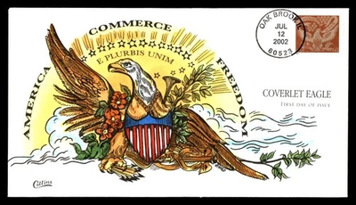 Mayfairstamps US FDC 2002 Collins Coverlet Eagle Hand Painted First Day Cover aa - Image 1 of 2