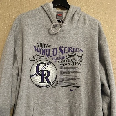 Nike Colorado Rockies World Series Team Roster Vintage Y2K Hoodie Men Size Large - Image 1 of 4