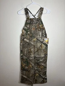 CARHARTT Boys Youth Hunting Bib Overalls Realtree Size 8 Insulated Quilted New - Picture 1 of 6