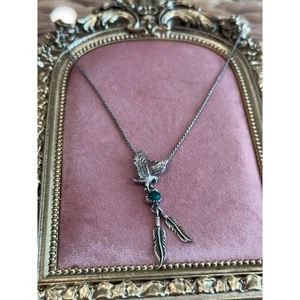 925 sterling silver Eagle With Feathers Native American Style Necklace 11.5" - Picture 1 of 7