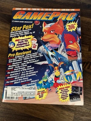 GamePro Magazine Nintendo Starfox Sonic 2 w/poster - Image 1 of 4