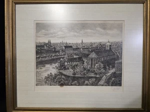 1900s Bernard Witschel Wroclaw Original Etching - Picture 1 of 9
