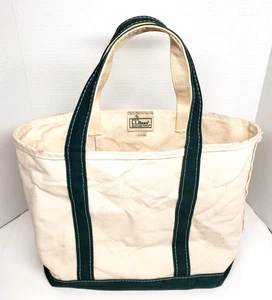 Vintage L.L. Bean Freeport Maine Boot und Tragetasche Größe M weiß grün Canvas USA  - Bild 1 von 17