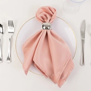 5 Dusty Rose Silky Lamour Satin 20x20" Wedding NAPKINS Party Table Linens - Picture 1 of 6