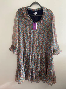 Brora Silk Dress Romantic Floral Pattern Size 14 liberty print - Picture 1 of 12