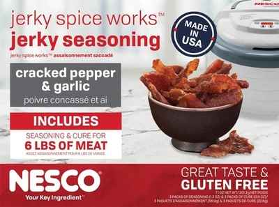 BJG-6 Jerky 3 Pack Cracked Pepper & Garlic Beef Jerky Seasoning By Nesco - Image 1 of 4