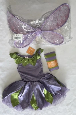 NEW 2008 Gymboree Kid Girl 3 4 Purple Fairy Halloween Costume Tulle Tights Wings - Image 1 of 4