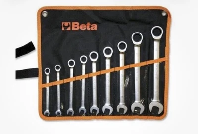 Set 9 chiavi combinate a cricchetto professionali con busta in tela Beta 141/B9 - Immagine 1 di 2