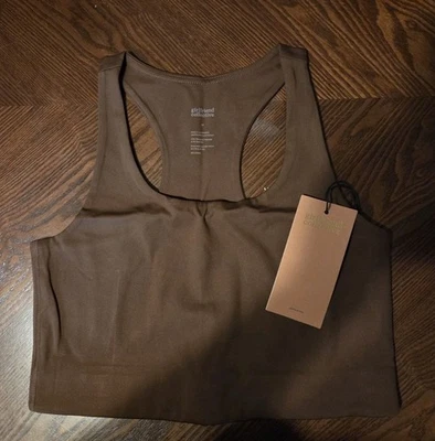 Girlfriend Collective Paloma Racerback Bra in Earth Brown Size Large NWT  - Image 1 of 4
