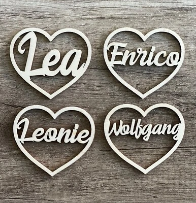 Herz mit Namen Namenschild personalisiert mit Namen Platzkarte Gastgeschenk  - Bild 1 von 4
