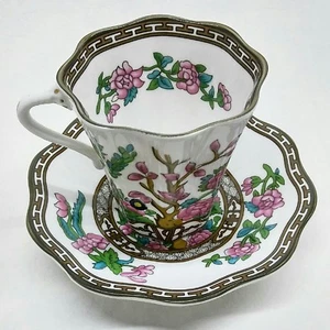 Perfect Handpainted England Coalport Demitasse Indian Tree Cup & Saucer - Picture 1 of 10