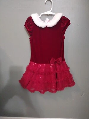 Jona Michelle размер 3T бархата и блестки и меха праздничное платье 3T - Изображение 1 из 4