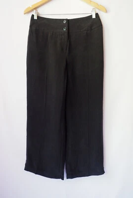 Jones New York Collection Bauhaus Washed Silk Crepe Pants Cropped Slate Black 4 - Image 1 of 4