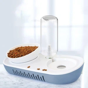 Alimentación automática y agua potable doble tazón comida para mascotas gato criado - Imagen 1 de 12