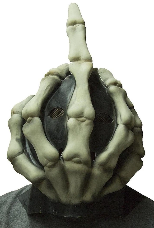 Bone Finger Mask Bird Skeleton Fancy Dress Halloween Adult Costume Accessory - Image 1 of 1