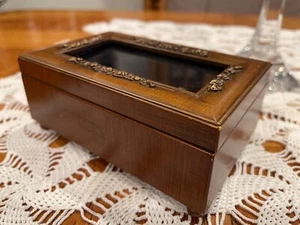 Vintage Sankyo Wood Musical Jewelry Box Cottage Garden How Great Thou Art Photo - Picture 1 of 5