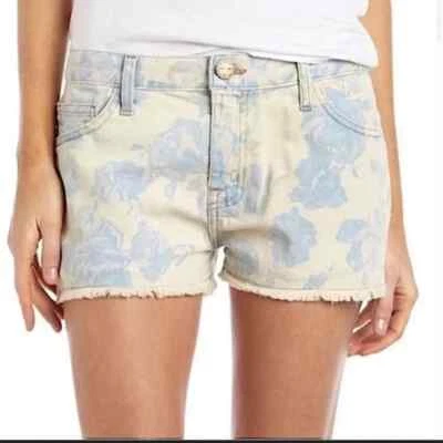Pantalones cortos de mezclilla para mujer Current Elliot azul estampado rosa talla 25 marfil Foto 1 de 4