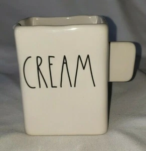 NEW Rae Dunn Creamer Pitcher Rectangular Spout Ceramic Big Letters LL - Picture 1 of 4