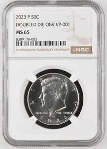 2023-P / Kennedy Half Dollar / Doubled Die Obverse VP-001 / NGC MS65 - Picture 1 of 4